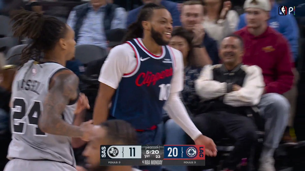 BIGGER NUMBER:
The # of feet away Darius Garland shot this from...
or the # of times it spun around the rim? 🤔