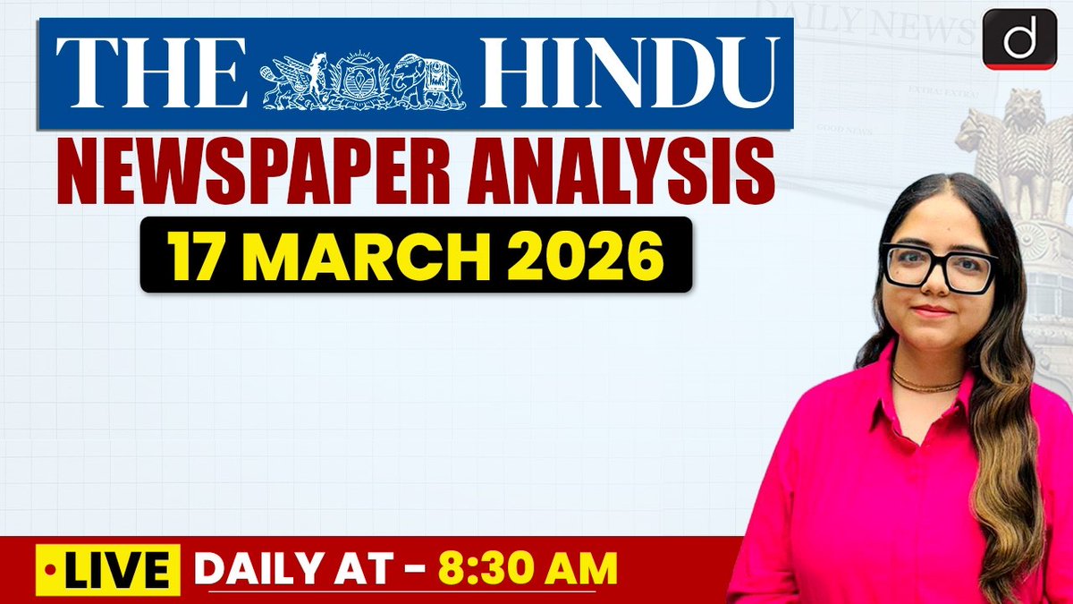 drishtiiaseng's tweet image. The Hindu Analysis | 17 March 2026 | Current Affairs | UPSC | Drishti IAS English

Watch video: youtube.com/live/EE9orMyHt…

#TheHindu #NewsPaper #TheHinduAnalysis #UPSC #DrishtiIAS #DrishtiIASEnglish