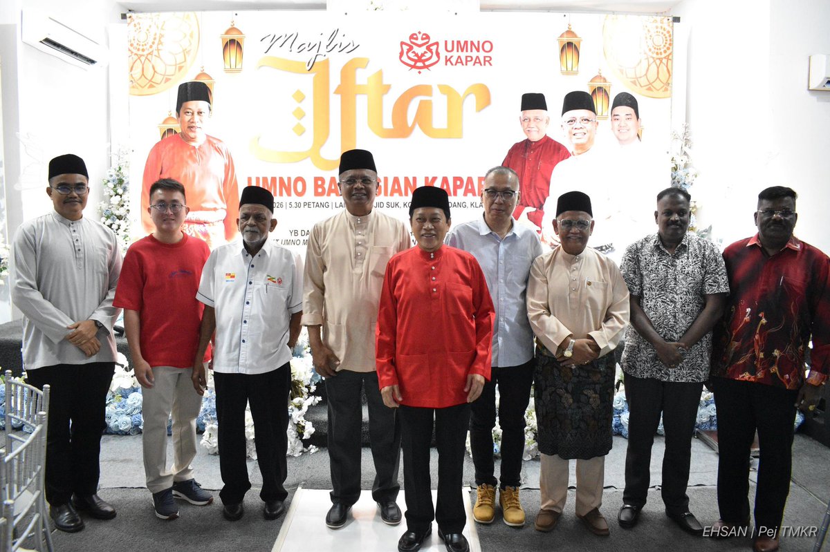 ahmadmaslan's tweet photo. Buka puasa di #Kapar #Selangor dgn:
1) Anak2 yatim
2) Pimpinan masyarakat & NGO
3) Pimpinan #Melayu #Cina #India
4) Wanita, Pemuda, Puteri, Cawangan, Veteran, Bhg.
Terima kasih Datuk Roslee Abd Hamid & pimpinan yg jemput saya pada Isnin 16/3/26.
Selamat #HariRaya #Aidilfitri. https://t.co/AbrrD8fgDg