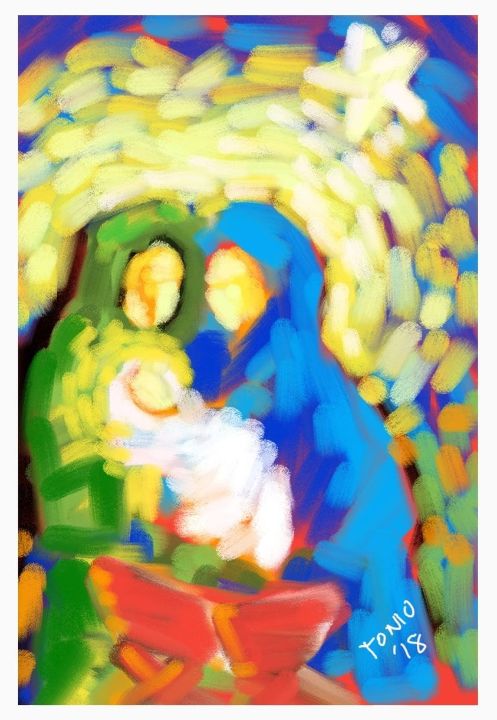 Prof_Tonio's tweet photo. Art of the Day! "Holding the baby". Buy at: https://t.co/Jmg0WiqWR1 https://t.co/qnDrrRk0tr