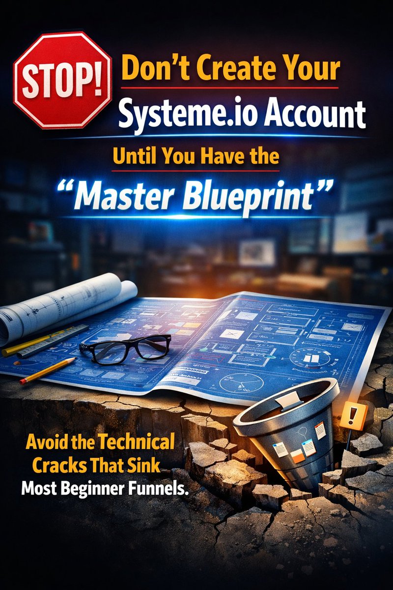cokes01's tweet photo. "Build Your Business on Concrete, Not Sand."

Stop! Don't create your Systeme account until you have the "Master Blueprint." Avoid the technical cracks that sink most beginner funnels.
#yourstackbuilder #OnlineBusiness #funnelbuilding #southafrica #extraincome https://t.co/OZ1uniMHtk