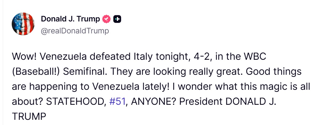 Commentary Donald J. Trump Posts From Truth Social tweet media