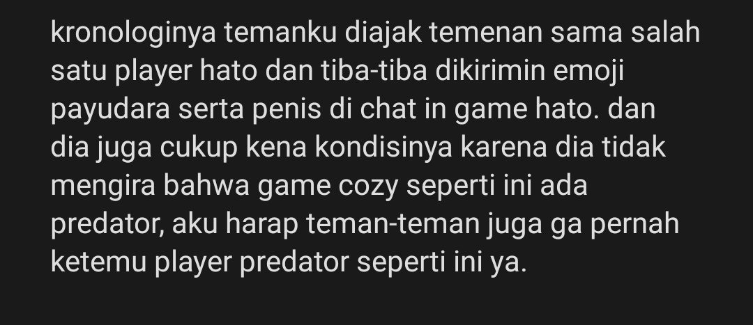halo teman-teman,

boleh minta bantu rt dan rep karena temanku kena pelecehan verbal di heartopia. 

untuk yang main heartopia boleh bantu report dan block akun ini juga? terima kasih banyak ya teman-teman atas bantuannya. i hope we can make safe space from predator seksual. 🤍