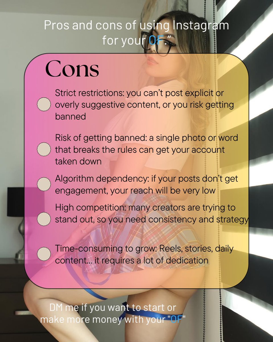 1_Only_up_'s tweet photo. One of the many pros and cons of using Instagram if you have an *OF*

DM me if you want to grow your *OF* https://t.co/H4QvQpk7CE
