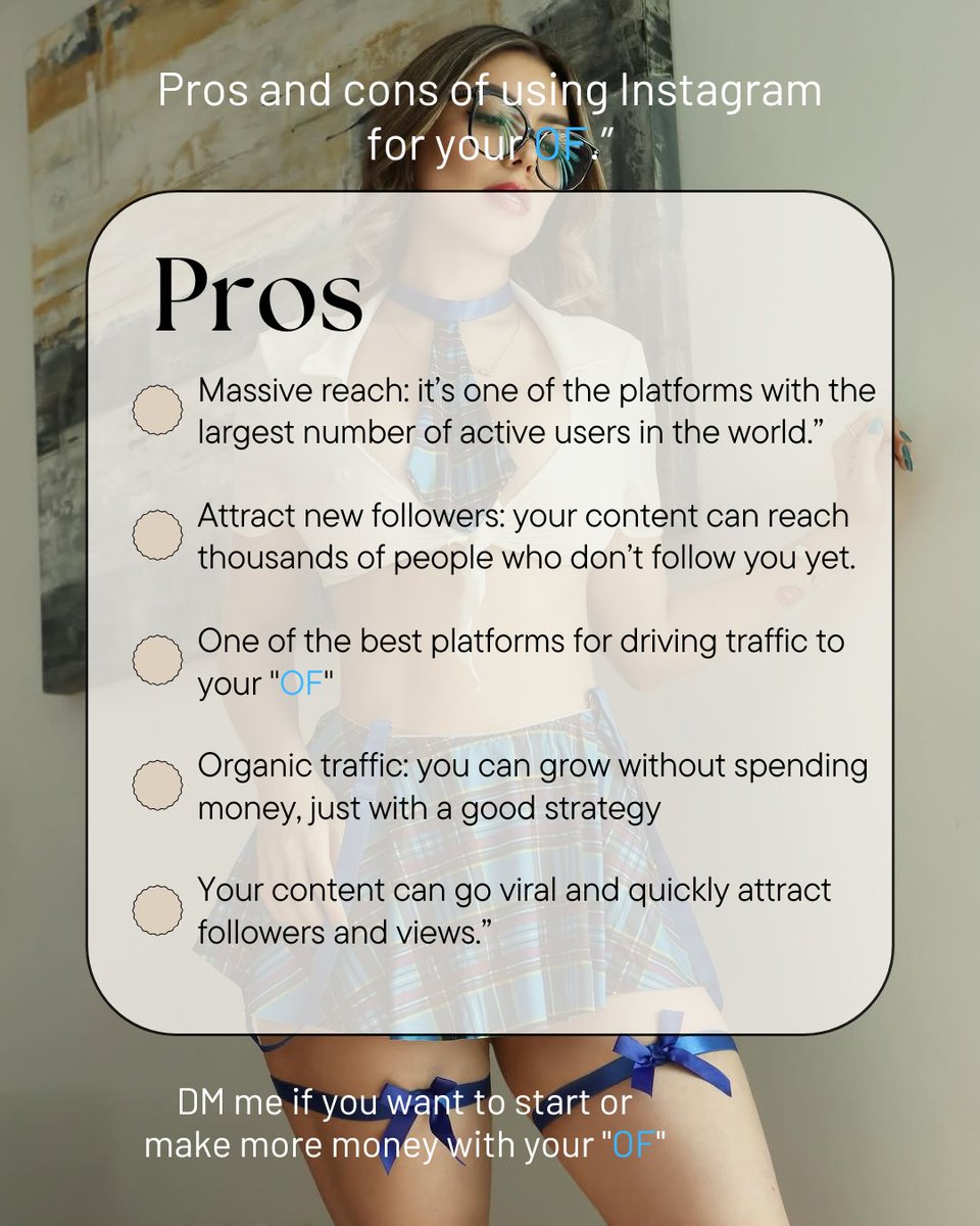1_Only_up_'s tweet photo. One of the many pros and cons of using Instagram if you have an *OF*

DM me if you want to grow your *OF* https://t.co/H4QvQpk7CE