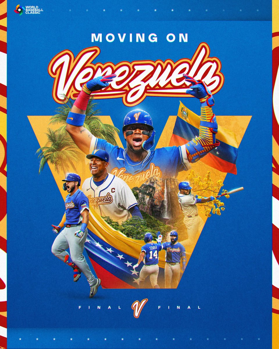 ¡CHAMO!

EL EQUIPO DE VENEZUELA SE DIRIGE A LA FINAL DEL CLÁSICO MUNDIAL DE BÉISBOL 2026 🇻🇪

#clasicomundialdebaseball #Venezuela 🇻🇪