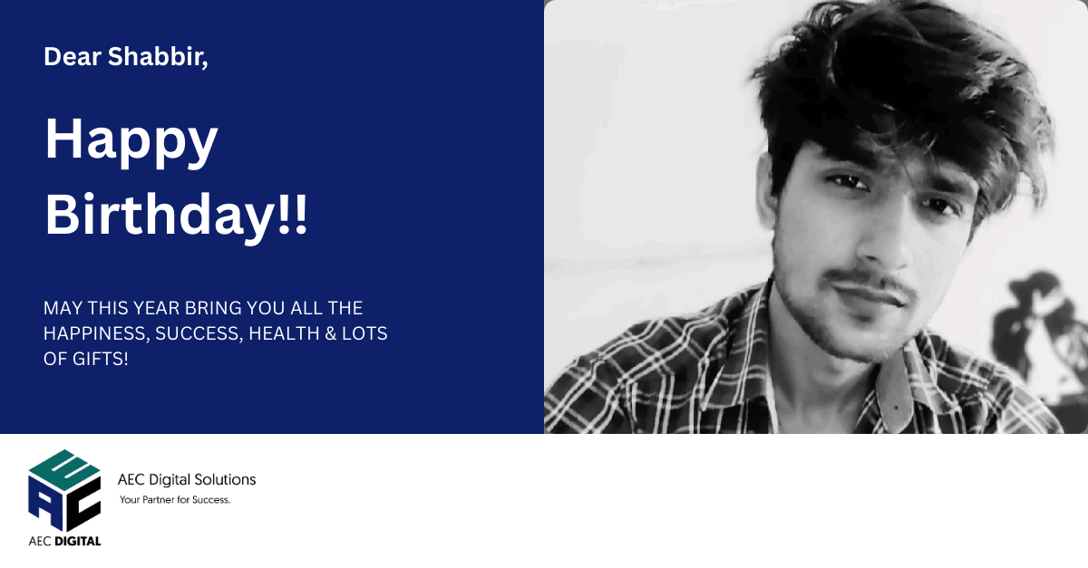 AEC_Digital_Sol's tweet photo. Celebrating the people who make our success possible! 🎉

Happy Birthday, Shabbir! 🥳 Your dedication and talent are truly appreciated. Wishing you a year filled with success, good health, and happiness. 🎂 https://t.co/zSAG8M6Vuc