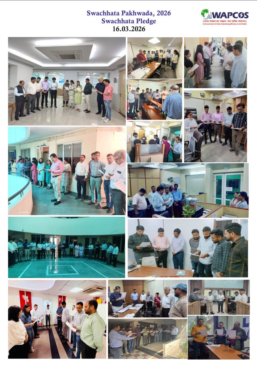 wapcosofficials's tweet photo. Together, we continue to contribute towards building a healthier environment and a more sustainable future!!
#WAPCOS #SwachhtaPledge #SwachhBharat #CleanIndia #CleanWorkplace https://t.co/JrftLndhHH