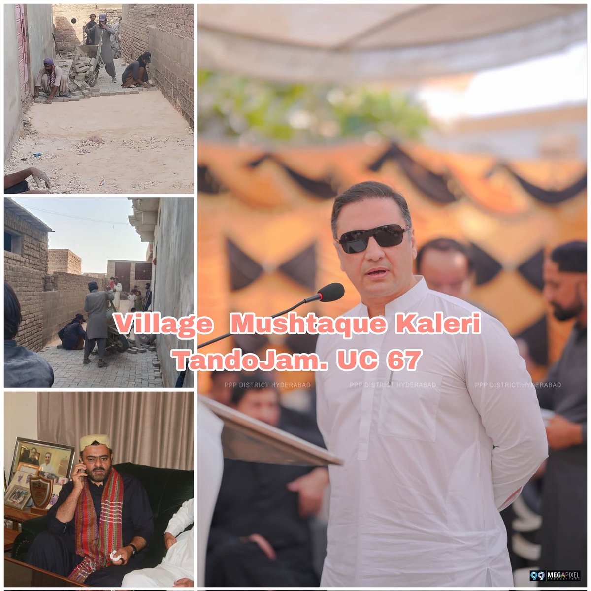 Inayatalashari's tweet photo. 16/03/2026

 #HyderabadWorks 
#PavourBlock
#TandoJam
#Uc_67
#VillageMushtaqueKaleri 

 Efforts By President Pakistan People's Party District Hyderabad MNA #SyedHussainTariqShahJamote  Sb PPP Leader  Syed Hassan Ali Shah Jamote Sb #AttaShar  Pavour Block Road Work is Started  in https://t.co/lCzxGwVub1