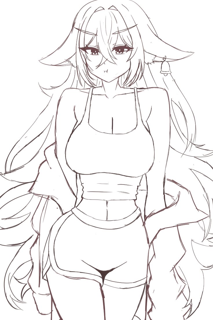 #미네야_요기써

스케치 슬쩍 던져놓고 가기. 아마 상의 비키니로 바꿀 의향 있습니다... 물론 쿠미네 눈나한텐 비밀...