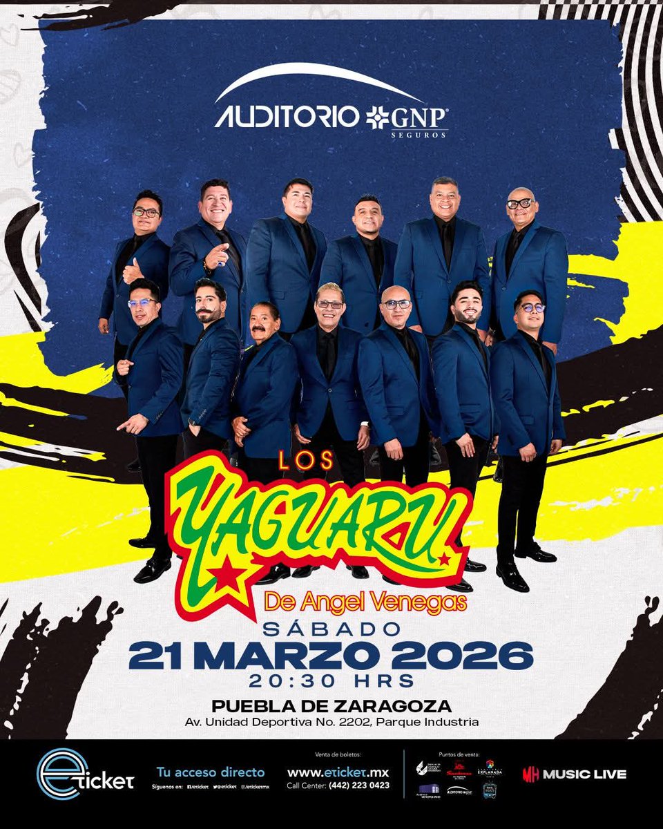 🔥 Los Yaguarú llegan al Auditorio GNP este 21 de marzo para armar el bailazo en Puebla 💃🎶.
Detalles aquí 👇🏻 
guiadepuebla.mx/se-arma-el-bai…