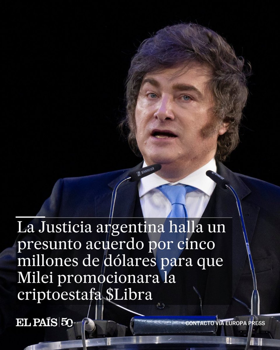 La investigación judicial por la supuesta estafa de la criptomoneda $Libra acorrala a Milei y a su círculo íntimo. La justicia encuentra en el teléfono de un empresario un presunto acuerdo por cinco millones de dólares por el apoyo de Milei al proyecto dozz.es/n0orev