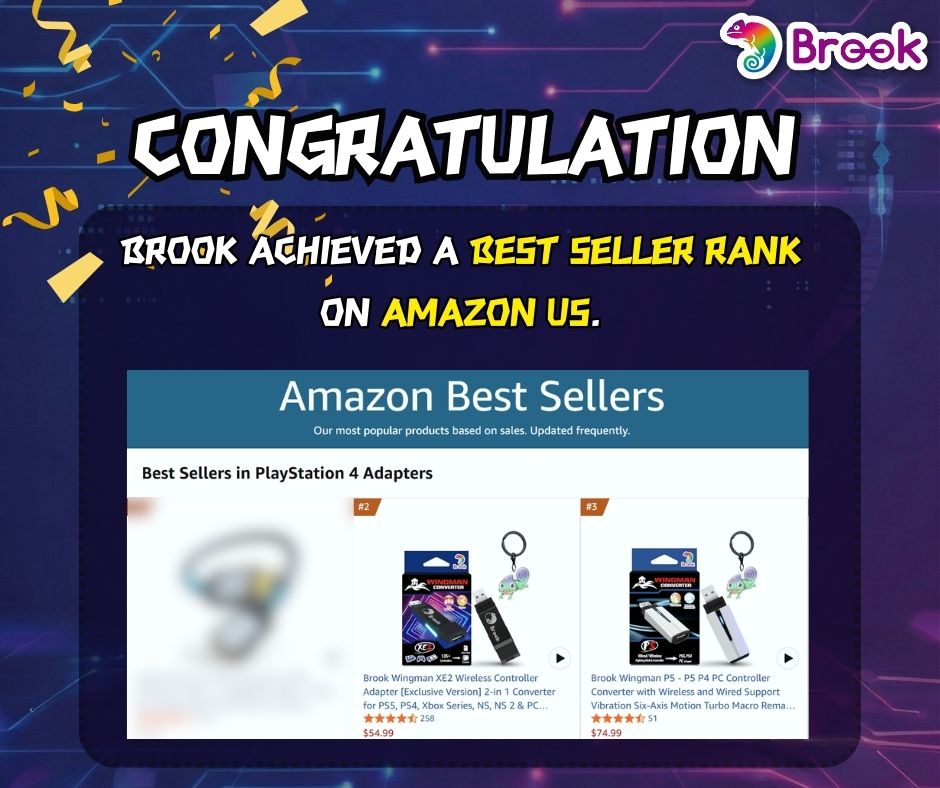brookgamingfans's tweet image. Our #Brook #Wingman #XE2 and Wingman #P5 have made it onto the #Amazon US Best Sellers list, showing that many players are highly satisfied with these two products!

Brook will continue to improve our adapters to support more controllers, benefiting more users and delivering an