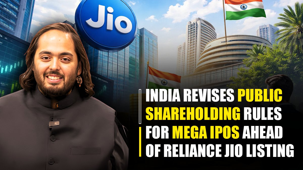 NewsKiDuniya6's tweet image. India updates public shareholding rules ahead of the Reliance Jio mega IPO.
Big move for the markets and investors. 
#RelianceJio #IPO #IndianMarkets #StockMarket #BusinessNews