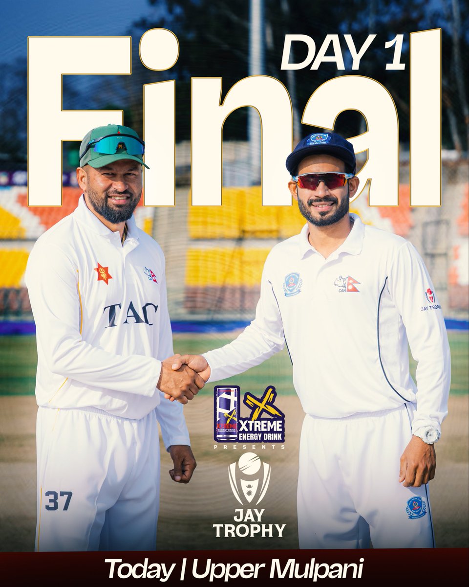 CricketNep's tweet image. Xtreme Energy Drink presents Jay Trophy Finals starts today! 🎖️

Toss delayed due to wet outfield! 📣

#NepalCricket