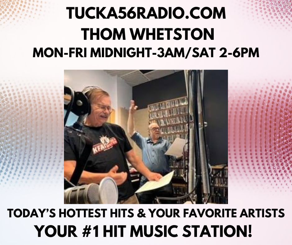 RadioTucka56's tweet image. Tune in for "Two for Tuesday" with back-to-back Top 15 hits every half-hour! Join Thom Whetston live from midnight to 3 am on #TUCKA56RADIO. Listen worldwide via Radio Garden: radio.garden/listen/tucka56… or stream at getme.radio/tucka56radio. #RadioFun