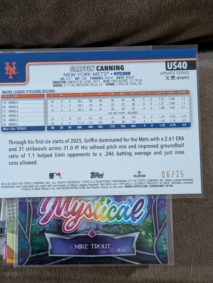 Last box at Walgreens? Might as well try 🤷‍♂️

Could have been a better name but an orange holo foil /25 with 1:478 odds I was stoked to see color 😅

Where the Angels/Mets fans at...

<a href="/CardPurchaser/">Card Purchaser</a>