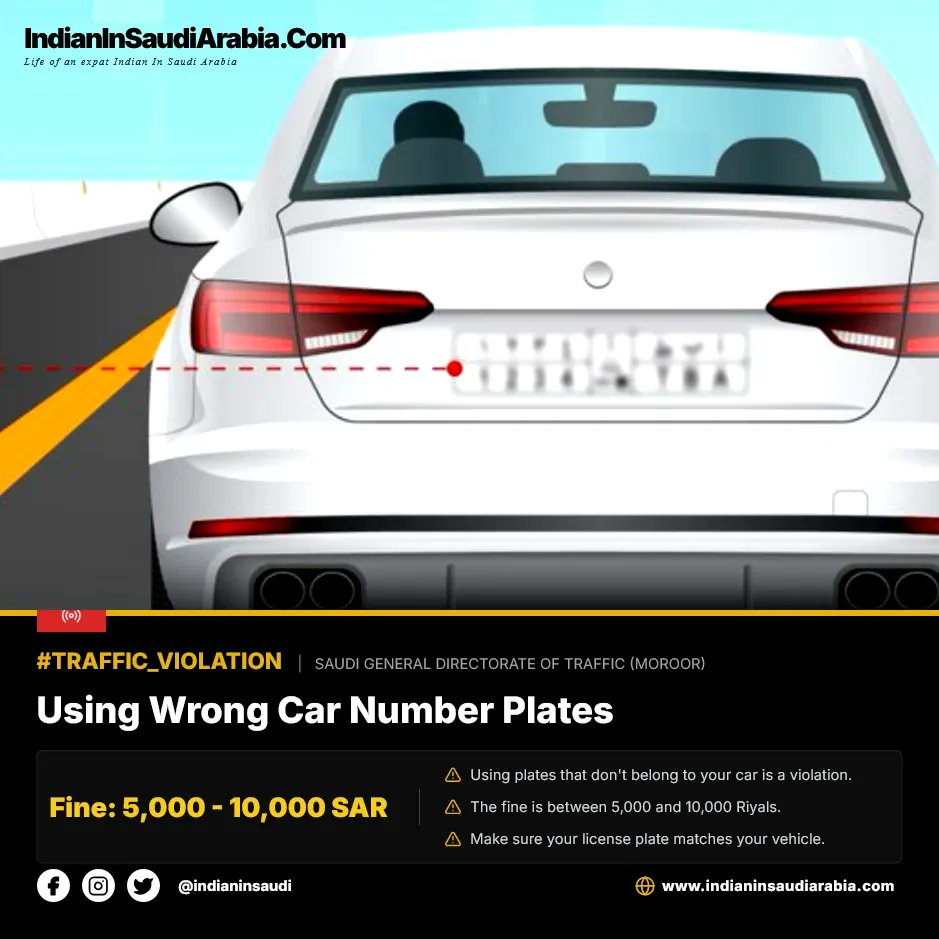 Using Wrong Car Number Plates
