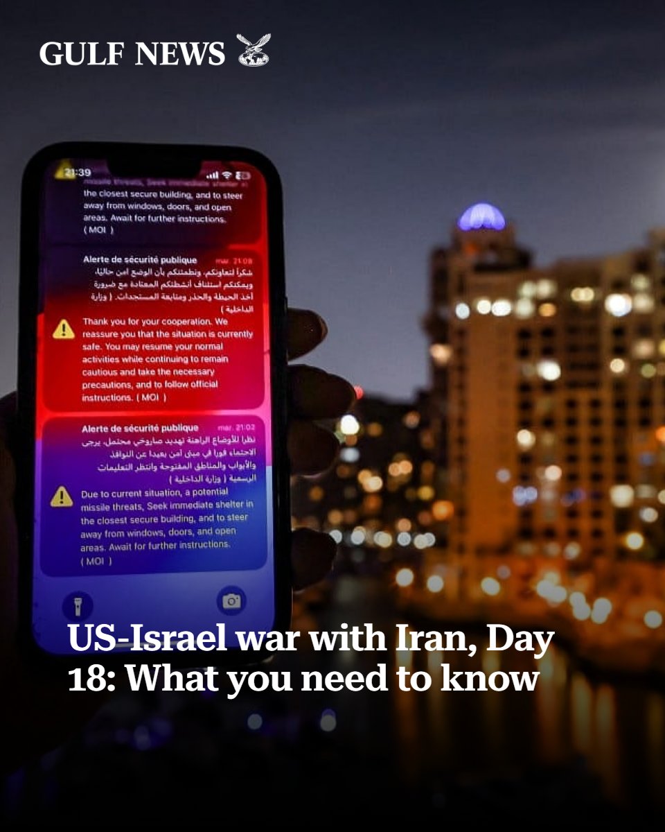 gulf_news's tweet photo. UAE reopens airspace after missile threats intercepted; schools remain online amid regional tensions. Stay updated on the latest developments.
https://t.co/lXhlS5xwfA https://t.co/iADSkpEr2Y