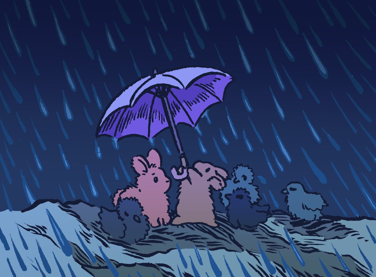 Daily bunny no.3260 is where birds go when it rains