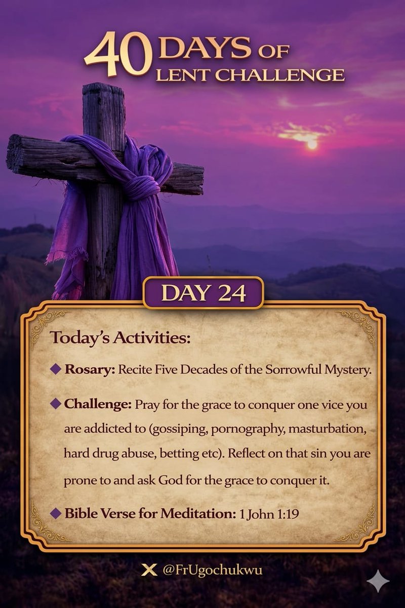 FrUgochukwu's tweet photo. 40 Days of Lent Challenge:

Day 24 https://t.co/3E6z52tk1s