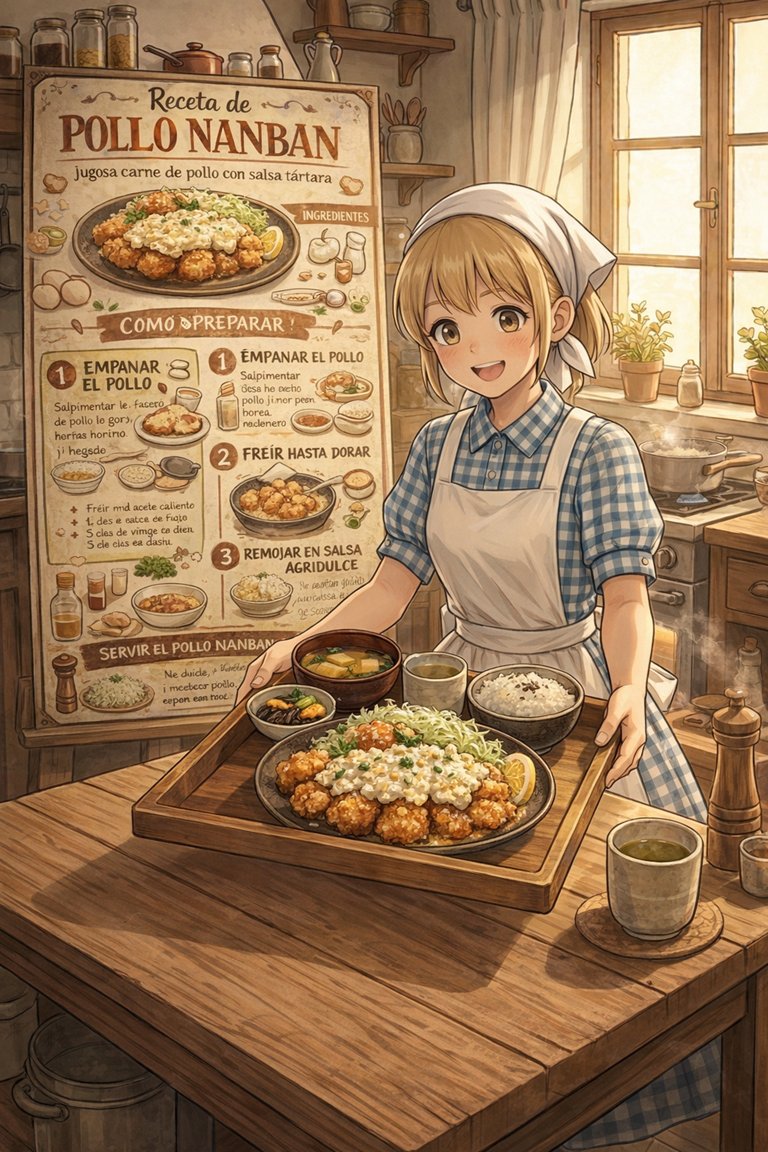 rosemarie_001's tweet photo. 🍗 Chicken Nanban — pollo frito con salsa agridulce y tártara, ¡un clásico de Miyazaki, Japón! ¡Delicioso y único! 🇯🇵✨ #ChickenNanban #CocinaJaponesa #ComidaJaponesa #AIart️️️️️️️️️️️️️️️️️️️️️️️️️️️️️️️️️️️️️️️️️️️️️️️️️️️ https://t.co/VTarOusk8e