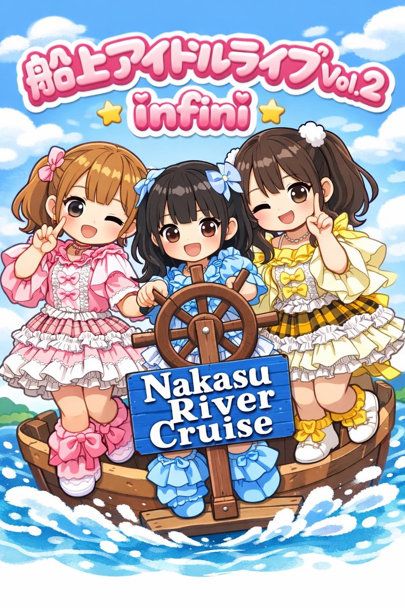 infini_0420's tweet image. 2026年3月15日(日)
「船上アイドルライブ Vol.2」にinfini が出演！

この日はももち浜でわんだふるのイベントのお仕事が入ってて行けなかった😭
次ある時は行きたいな🥰
気持ちは船上アイドルライブ‼️
#infini #本田理乃 #市川未帆 #瀬戸菫恋 #船上アイドルライブVol2 #あんふぃに #可愛いちびキャラ