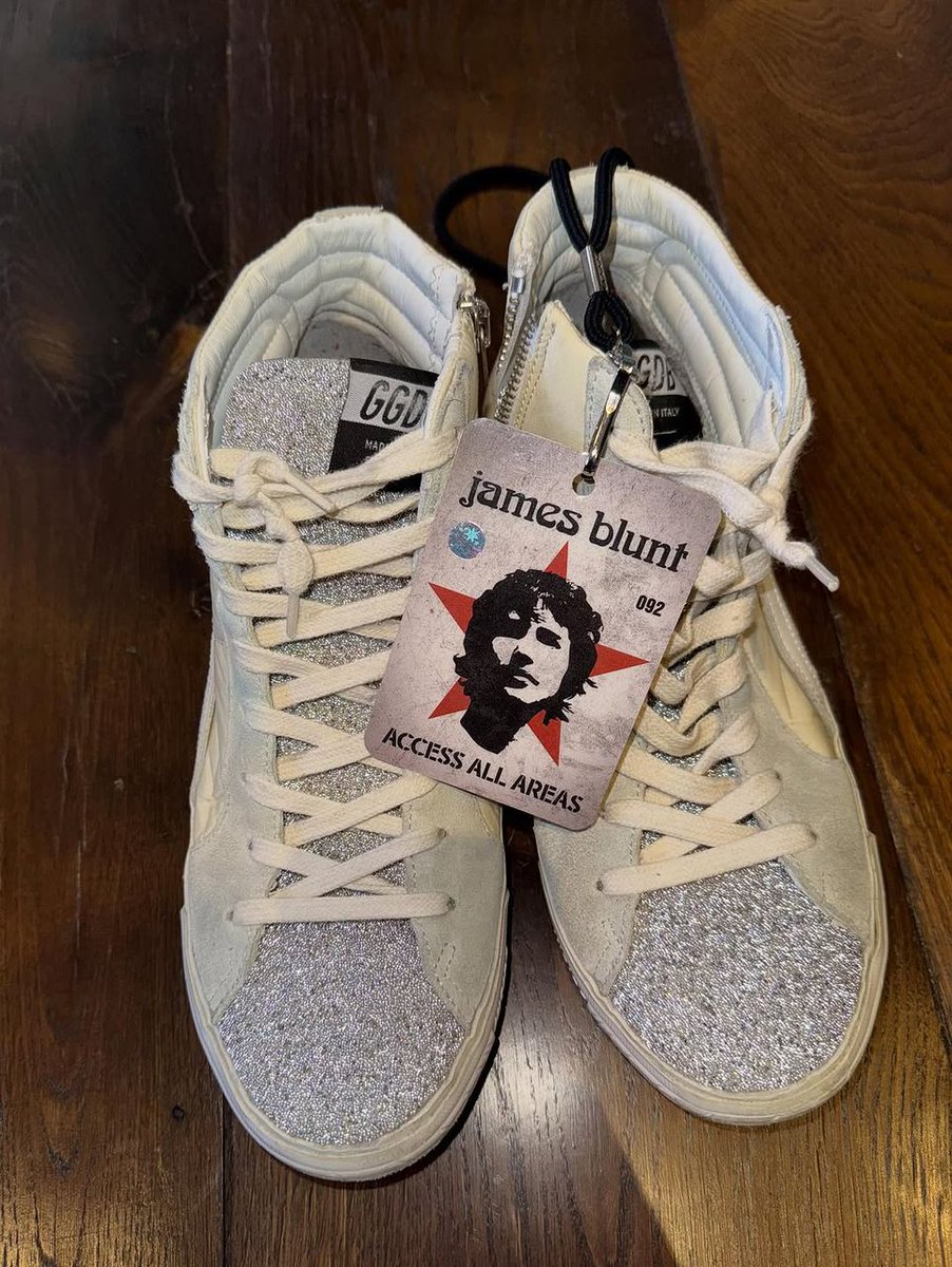 ToddInter's tweet photo. A rare pair of custom sneakers inspired by James Blunt. Designed for collectors and fans who appreciate something truly special. https://t.co/GsBzYcEZ3x