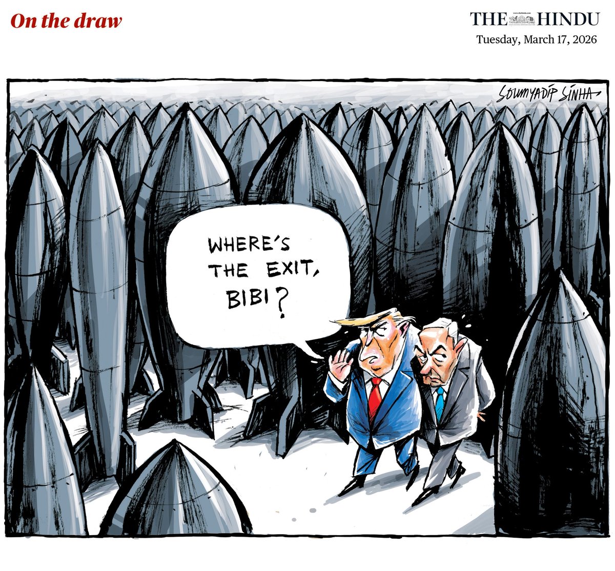 sinha_soumyadip's tweet photo. Published in @the_hindu | On the Draw 🖊️

#IranWar‌ #Middle_East #Geopolítica #TrumpPedófilo #IranMassacre‌ #cartoon #Cartón 
#onthedraw https://t.co/FrNbL7NCPi