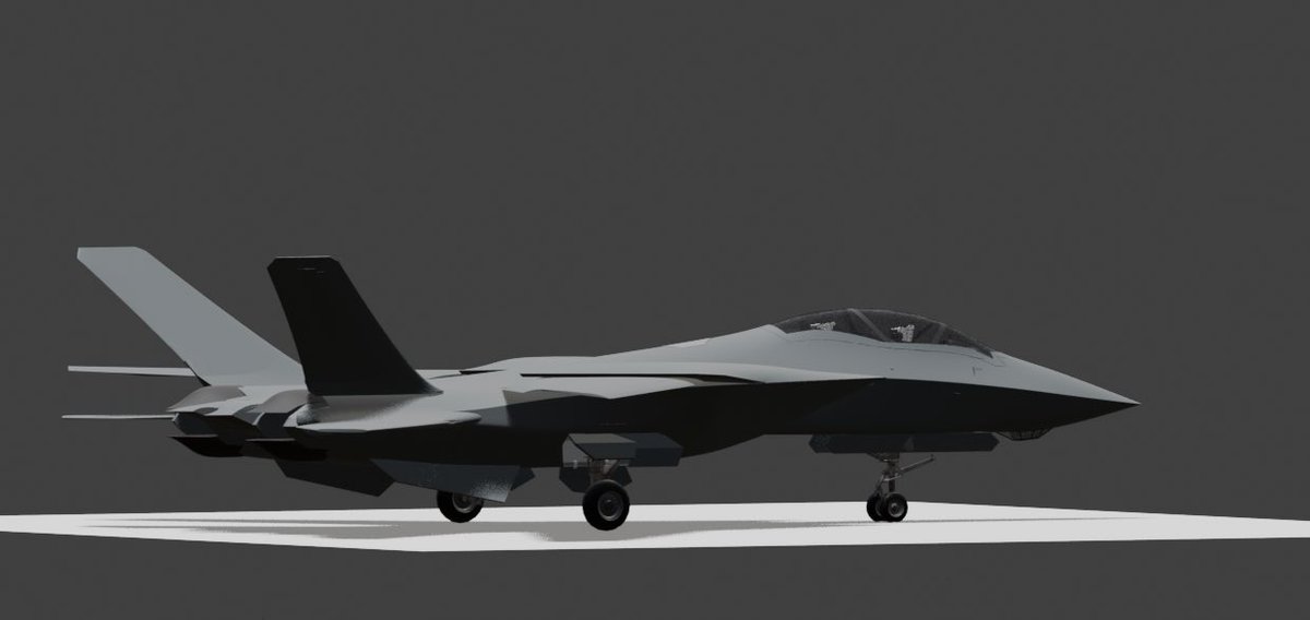 F-14ステルス化。
持てる航空知識の全てとロマンをせめぎ合わせる楽しい作業。
可変翼の可動パネルの視覚的に合理的な形状がなかなかいいの思いつかない。
ベクターノズルと可変翼と複座は現在アドバンテージない部分なのでロマンです