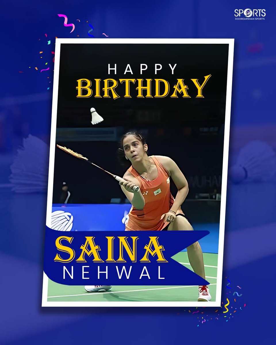 ddsportschannel's tweet image. Celebrating a special day of an inspiring personality! 

A journey marked by dedication, achievements, and countless milestones, continuing to motivate many along the way.

Happy Birthday, Saina!

#SainaNehwal #Badminton #WomenInSports #Sports

@Media_SAI @NSaina @BAI_Media