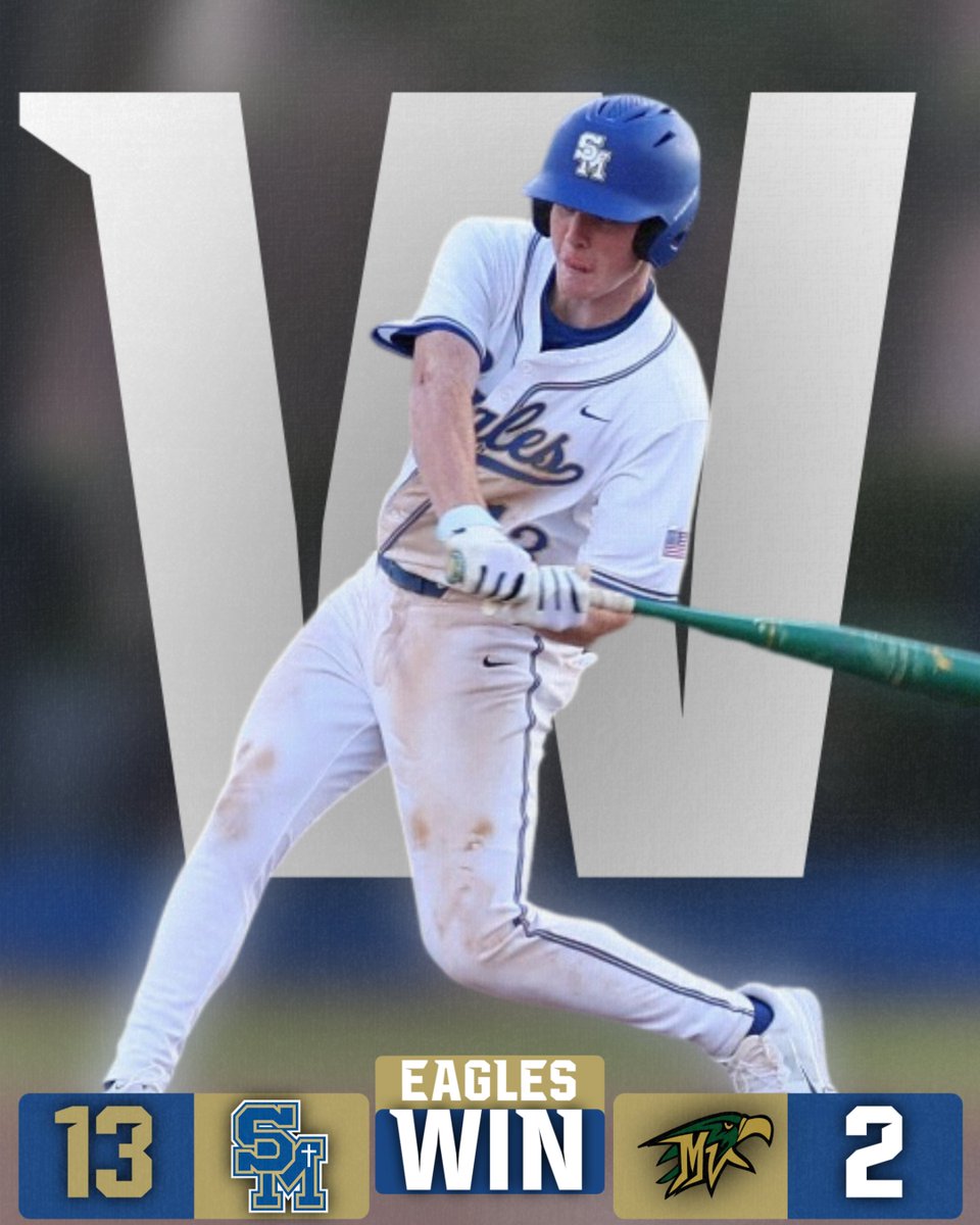 SMCHSBaseball's tweet photo. EAGLES DUB 🦅⚾️
W - #tylergeorge 6.0 IP/ 5 Ks
#cooperholland 3-5/ GS/ 6 RBI/ 2 R
#lukeblanchard 3-4/ 1 RBI/ 1 R
#robbymayer 2-2/ 1 RBI/ 3 R
#wingmen | #wearesm https://t.co/jY8xr1bENd