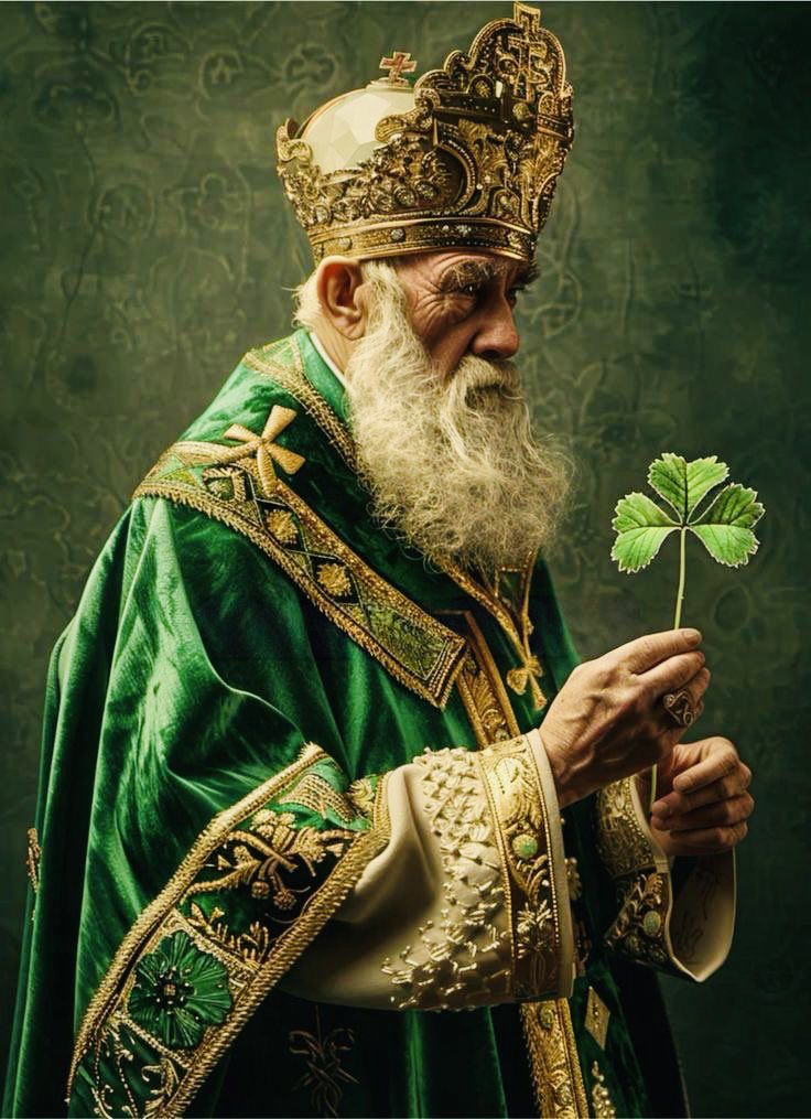 Here are the beautiful words of the St. Patrick’s Breastplate prayer:

I arise today
Through a mighty strength, the invocation of the Trinity,
Through belief in the Threeness,
Through confession of the Oneness
of the Creator of creation.
I arise today
Through the strength of