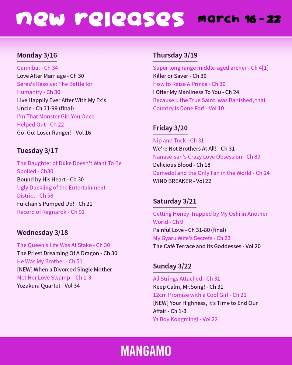 mangamoapp's tweet image. 🚨 NEW CHAPTERS ALERT!! 🚨 Your weekly manga drop is here — jump into the latest releases and binge away! 🎉📚🔥
#manga  #newchapters #bingeread #mangamo