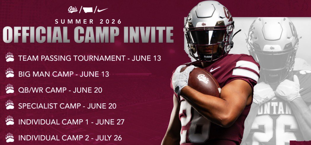 CapersRobbie88's tweet photo. Thank you coach @KeatonJ_3 for the camp invite!! @MontanaGrizFB https://t.co/KelpOxXTw4