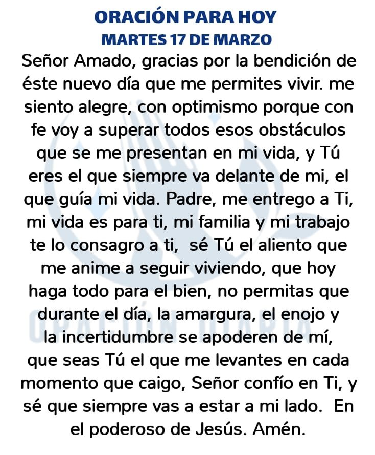oracion_diaria's tweet photo. Oración Diaria para hoy Martes 17 de Marzo de 2026 https://t.co/8NSGfKhI93