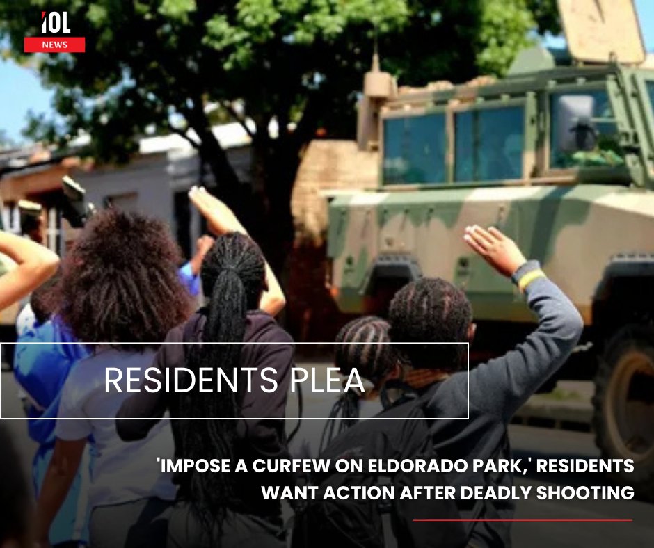 IOL's tweet image. The manhunt continues in Eldorado Park after yet another mass shooting shook the community. Residents and local leaders are demanding stronger, sustained action to root out criminal networks and restore safety in the area.
#Massshooting #gunviolence #EldoradoPark #SAPS #SANDF