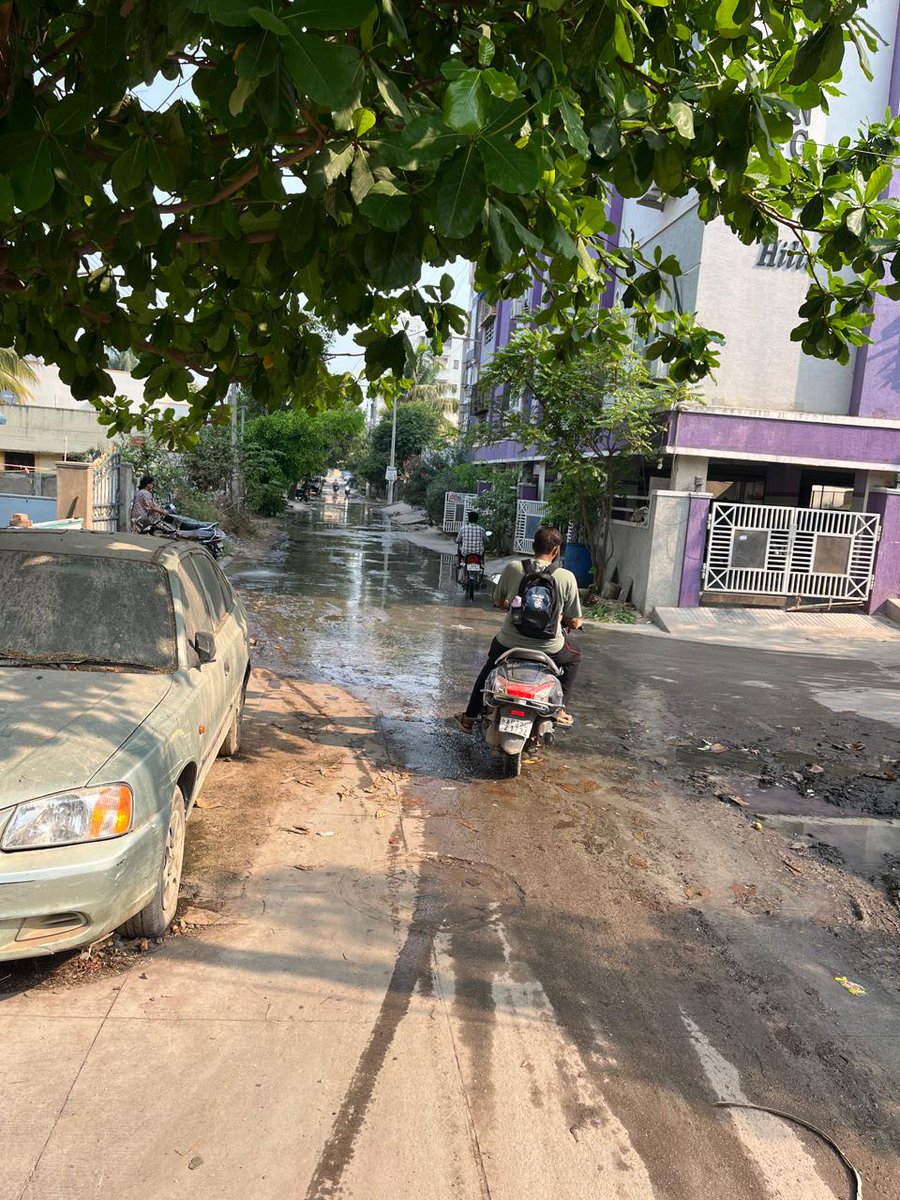 KGP3011's tweet photo. @DC_Nizampet @GHMCOnline @CommissionrGHMC Drainage water flowing on the roads for more than 5 days, none of the officers taking any action.
Nizampet Ghmc, ward no.21 Aditya Gardens.
Please take necessary action🙏 https://t.co/KToqt9GTmU