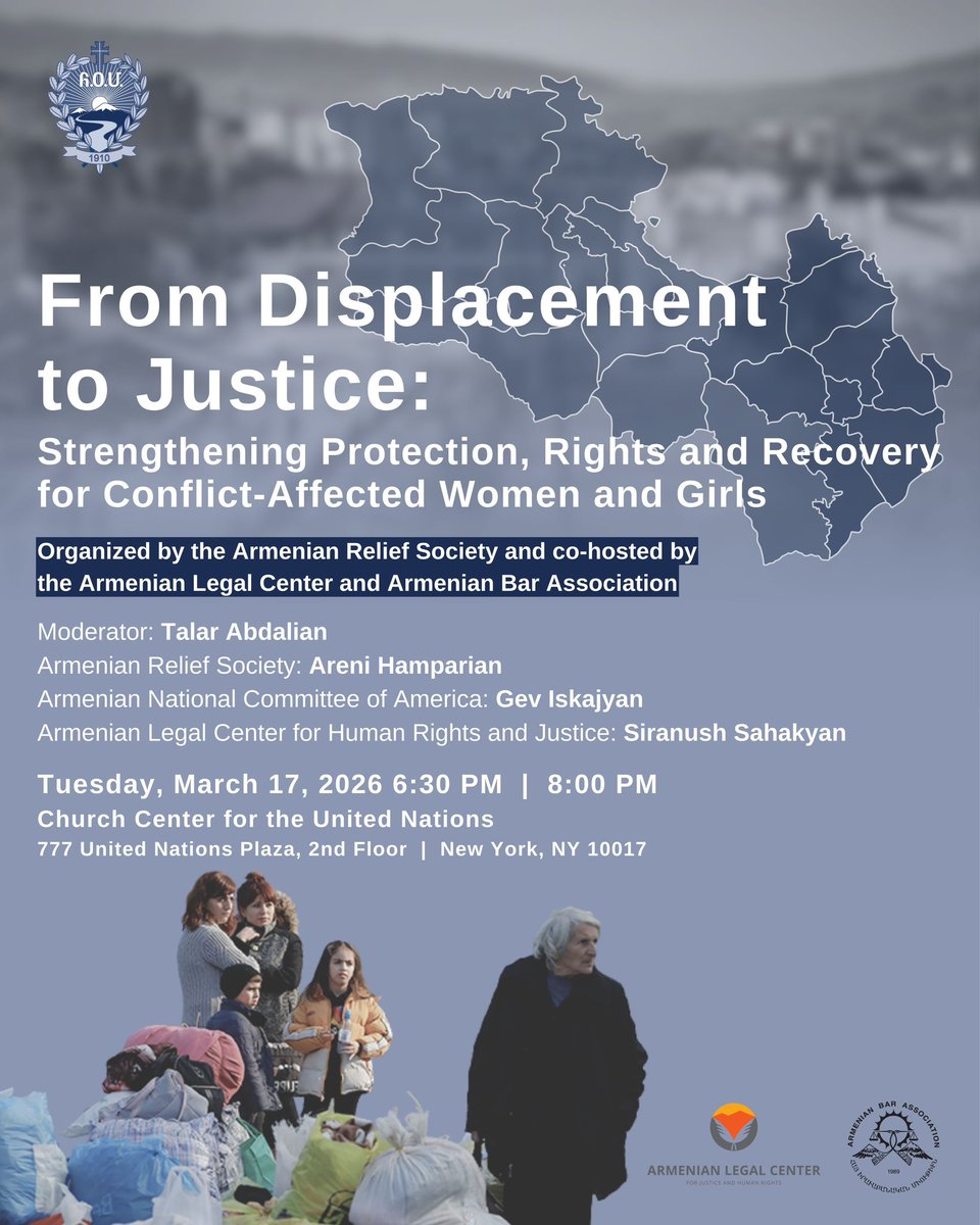 The ARS U.N. Committee will host a key parallel event on March 17 at 6:30pm titled “From Displacement to Justice: Strengthening Protection, Rights and Recovery for Conflict-Affected Women and Girls,” at the Church Center for the United Nations in NY.

ngocsw70.events.whova.com/registration/