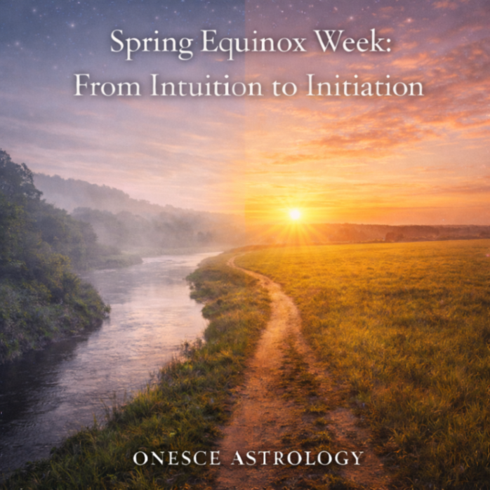 onescepress's tweet photo. This week, insight builds under the Pisces New Moon &amp; the Spring Equinox.

With Mercury stationing direct at the same time &amp; Mars trining Jupiter soon after, momentum begins...

Tune in for insights 🎧

#onesceastrology #cyclesinharmony #astrology #springequinox #weeklyastrology https://t.co/XJukuAZ66y