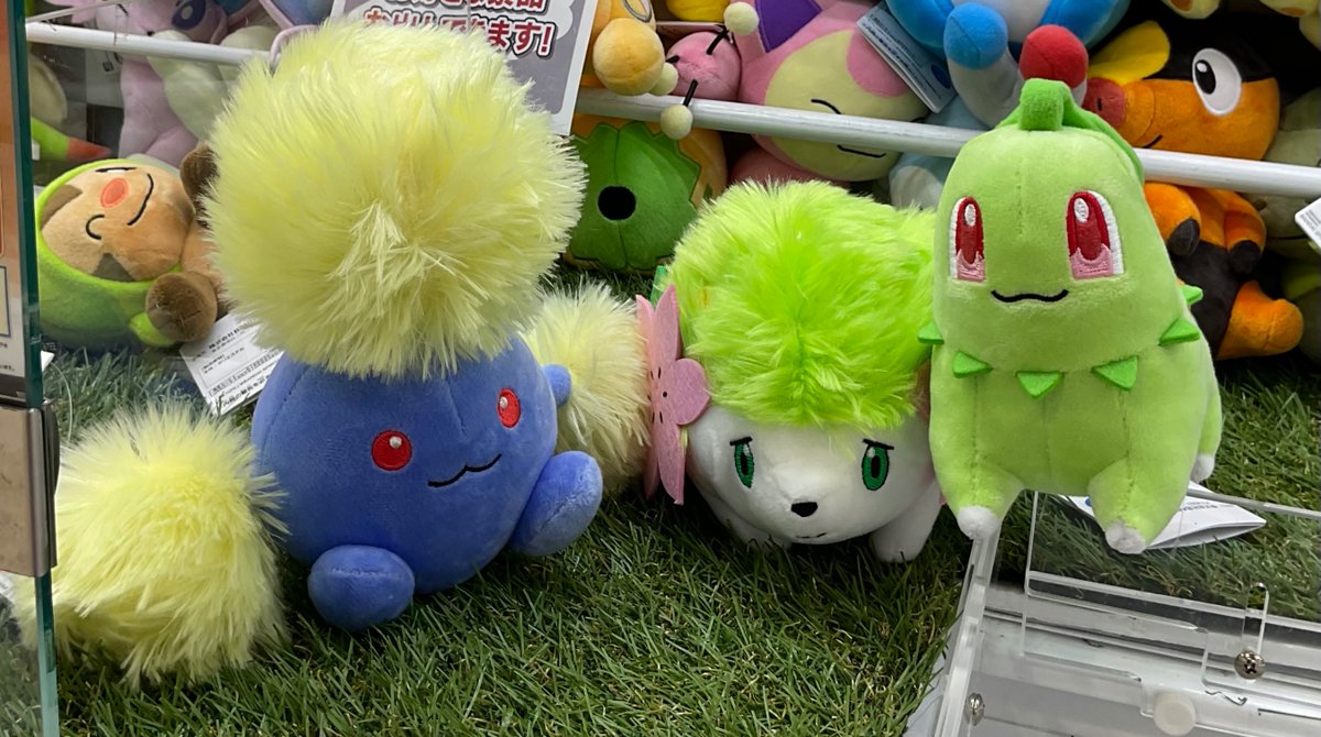 ad_hashimoto's tweet photo. 【景品情報】
ポケットモンスター　ぬいぐるみ
〜チコリータ・ワタッコ・ジェイミ〜
入荷しました(*^◯^*)

#アドアーズ
 #楽しい 、ヨリミチを
#ポケットモンスター https://t.co/cygPc8URgc