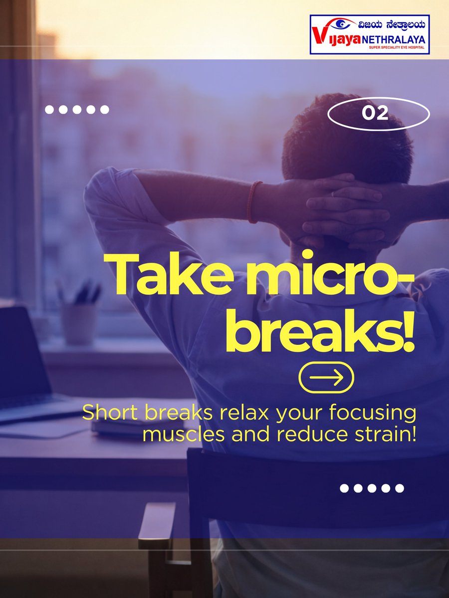VijayaEyecare's tweet image. Your eyes are tired… even after sleep? 👀
It’s screen overload.
Too much screen time = strain, headaches &amp;amp; blur.

💡 Fix it:
✔️ Take micro-breaks
✔️ Blink more
✔️ Unplug before bed

Rest your eyes, not just your body. 💙

#EyeCare #DigitalEyeStrain #VijayaNethralaya