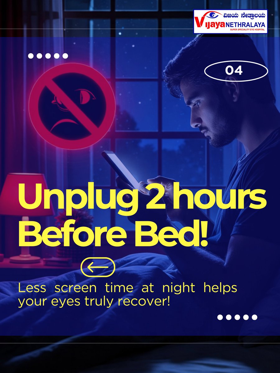 VijayaEyecare's tweet image. Your eyes are tired… even after sleep? 👀
It’s screen overload.
Too much screen time = strain, headaches &amp;amp; blur.

💡 Fix it:
✔️ Take micro-breaks
✔️ Blink more
✔️ Unplug before bed

Rest your eyes, not just your body. 💙

#EyeCare #DigitalEyeStrain #VijayaNethralaya
