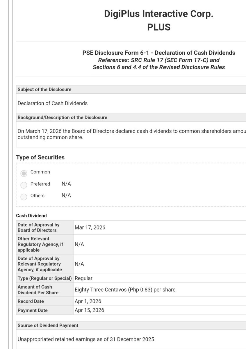 $PLUS DigiPlus Cash Dividends 💪👍