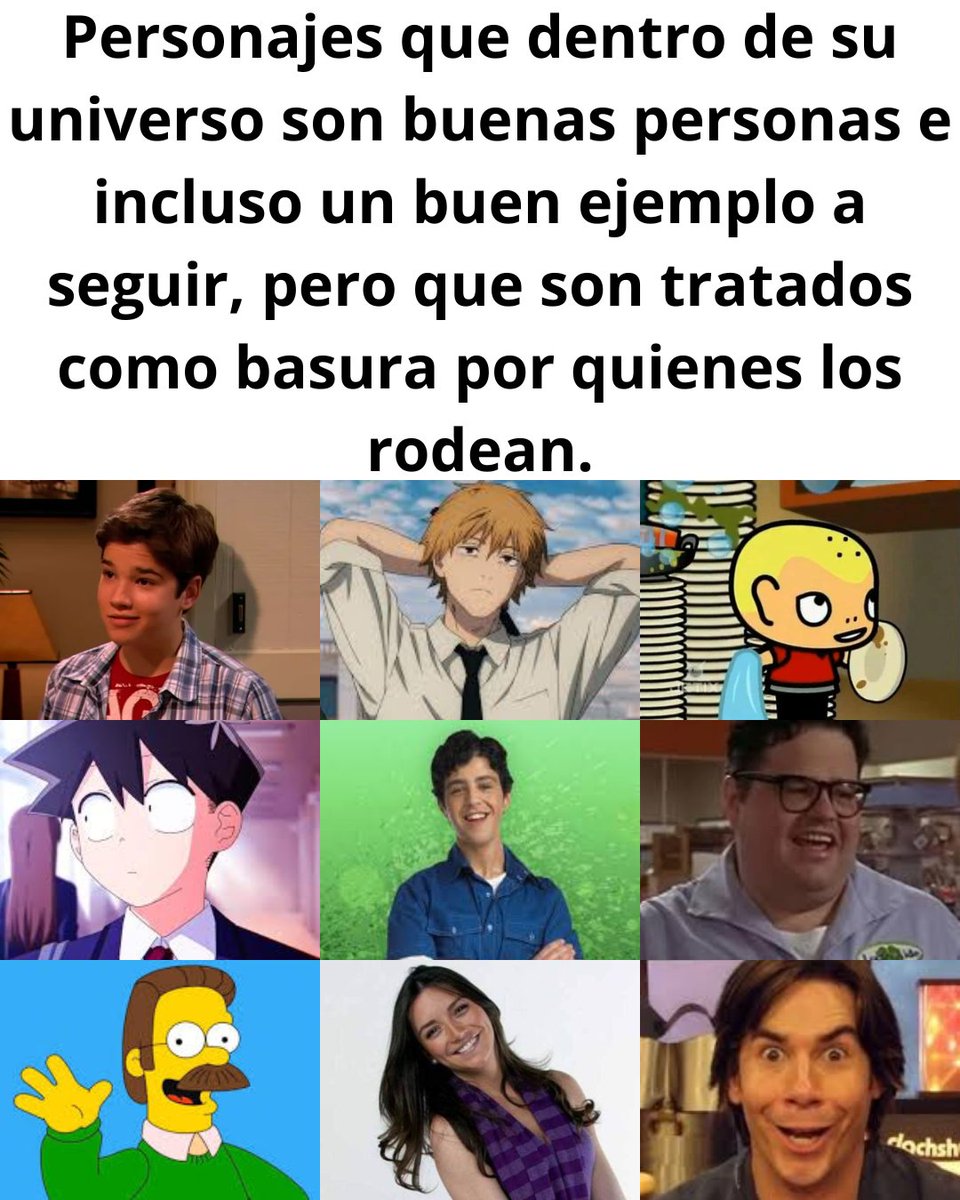 coldhands031508's tweet photo. Personajes
#hitotadano
#denji
#joshnichols #flanders
#bibi
#dada
#spencershay
#craig
#freddiebenson https://t.co/E3yjIIDXv9