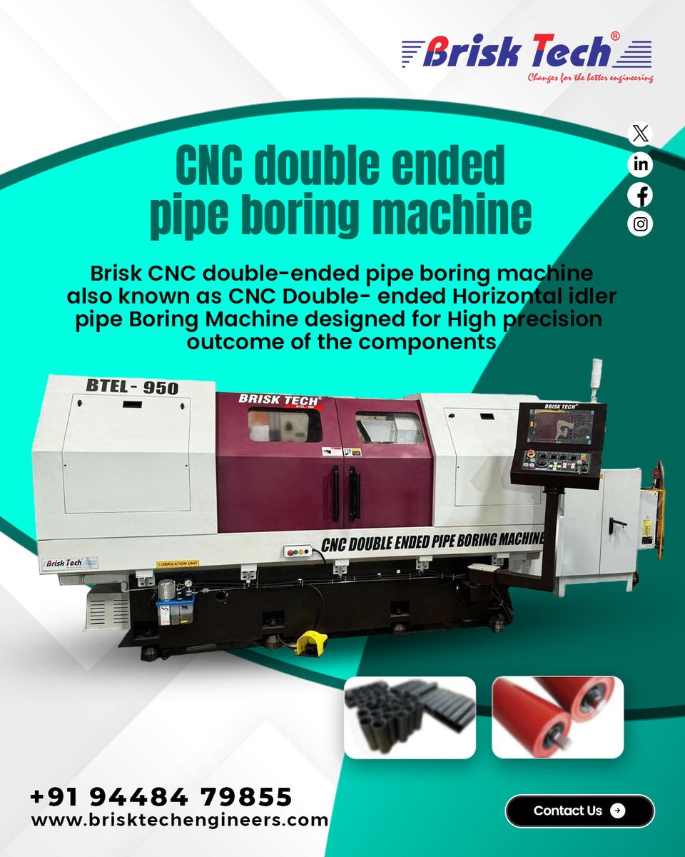 brisktechindia's tweet image. CNC Double-Ended Pipe Boring Machine!
 — engineered for unmatched accuracy and efficiency. 

📞Call Us: +91 94484 79855
🌐 Explore more: brisktechengineers.com
#cnc #machining #pipeboring #industrialautomation #ManufacturingExcellence #EngineeringExcellence #heavymachinery