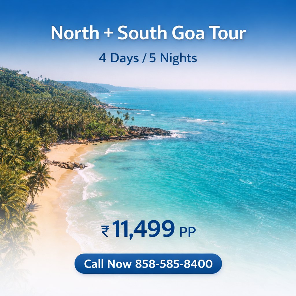 7Destinationoff's tweet photo. 🌴 Explore the Best of Goa with Seven Destination! 🌊
🗓 4 Days / 5 Nights
💰 Only ₹11,499 Per Person

✔ Comfortable Hotel Stay
✔ Meals Included 🍽️
✔ Sightseeing Included
✔ Hassle-Free Travel

📞 Call Now: 858-585-8400

#GoaTour #NorthGoa #SouthGoa #GoaTrip #SevenDestination https://t.co/8NnChrgcjm