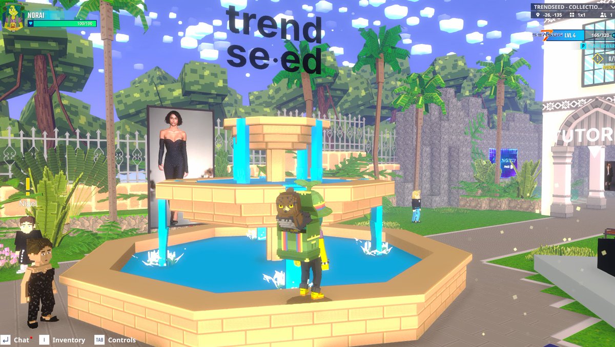 TrendSeed fountain located. Stylish hydration moment in The Sandbox Season 7. <a href="/TheSandboxGame/">The Sandbox</a> tsbga.me/TheSandbox #Season7