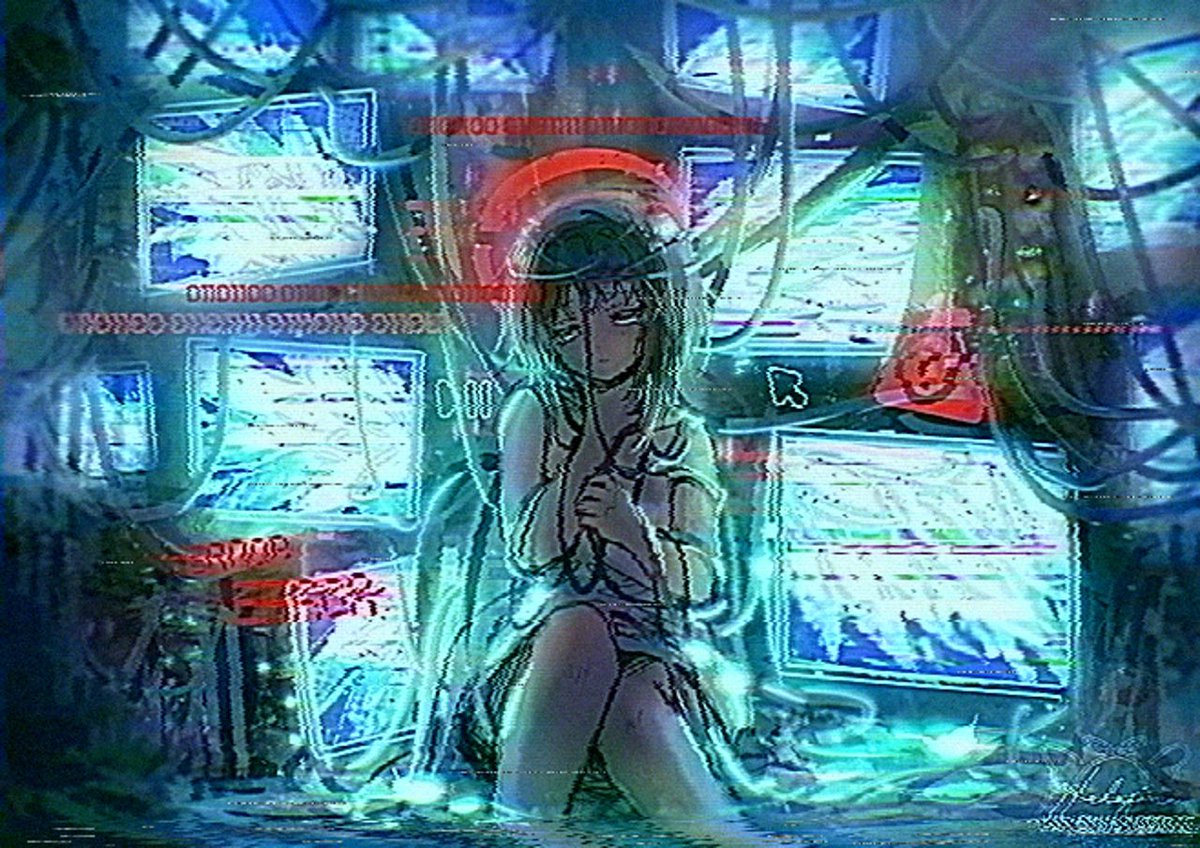 岩倉玲音 「resharing my lain piece for this」|XELA 🦋 Moth-Fairy VArtist @ Stickercon MNLのイラスト
