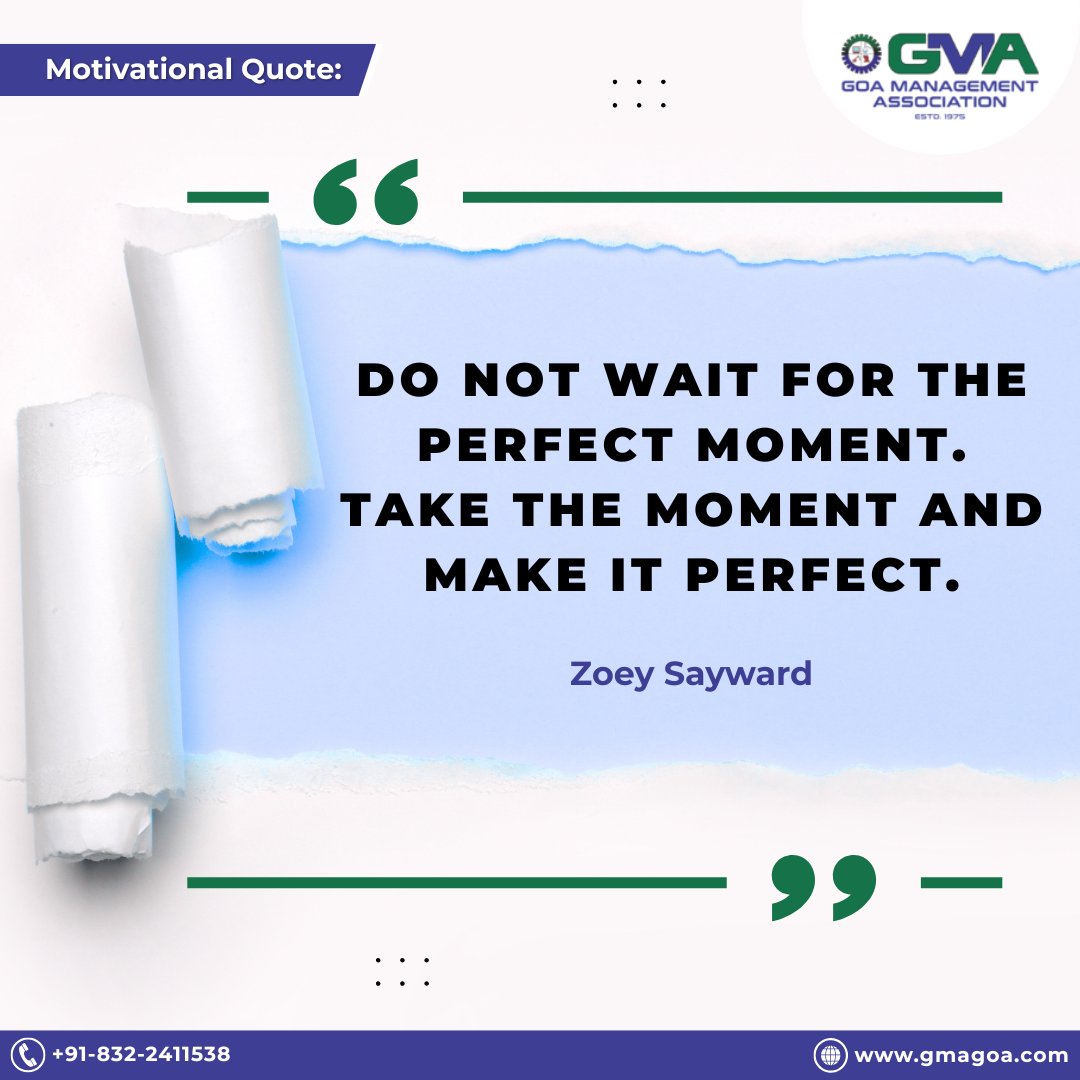 Stop waiting for the right time—create it. Every great achievement begins with action, courage, and the decision to move forward today.
🌐 gmagoa.com
.
.
.
#MotivationalQuote #QuoteOfTheDay #GMA #GoaManagementAssociation #MondayMotivation #InspirationDaily
